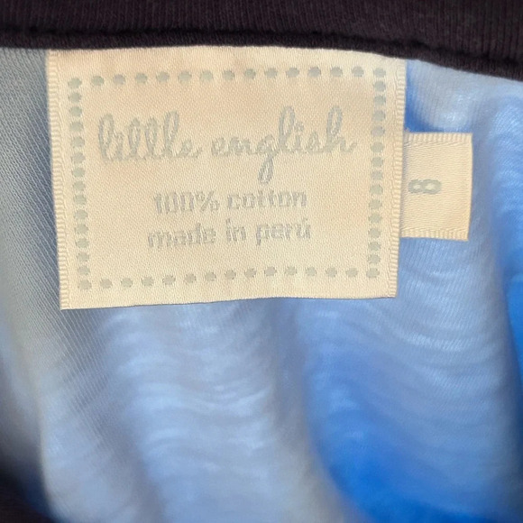 Little English Boys Size 8 Hastings Half-Zip Navy/Light Blue Pullover Colorblock - Picture 3 of 4
